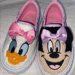 Disney Daisy and Mickey Mouse Slip-On Shoes with Pink and Black Accents